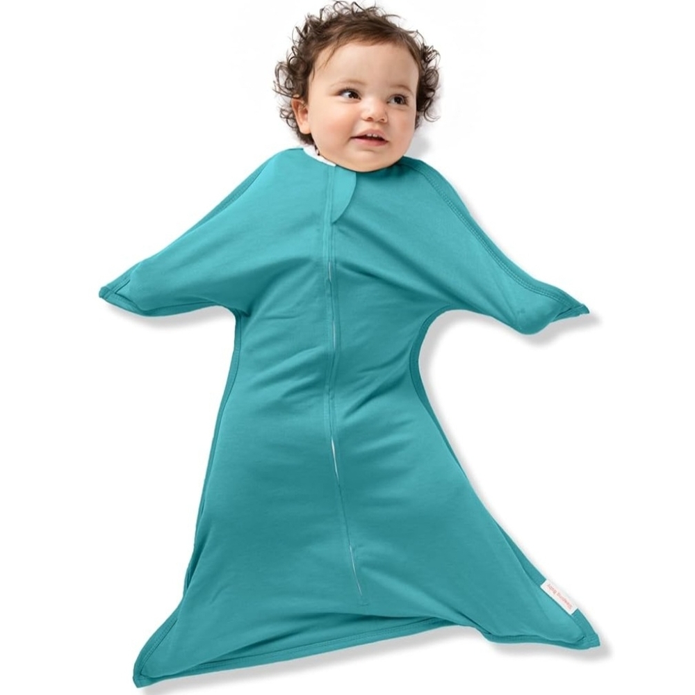 Sleeping Baby Zipadee-Zip Swaddle Transition – Classic Teal – Small (12–19lb)